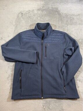 Free Country Fleece Grid Jacket Waffle Knit Men’s XL